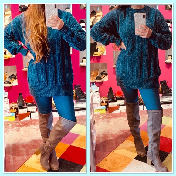 Zenana Outfitters Sweaters - Zen Teal Blue Long Sleeve Cozy Chenille Sweater
